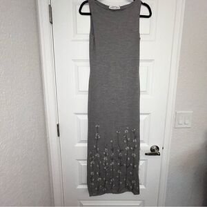 Rickie Freeman Terri Jon Knitwear Wool Embellished Sleeveless Bodycon Maxi Dress